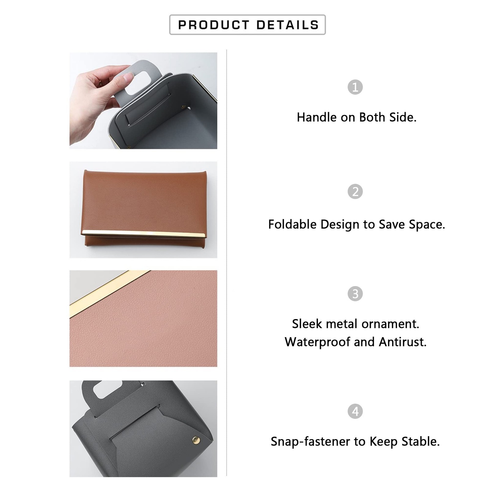 Decorative Faux Leather Basket,Small Catchall Basket for Entryway Bedside Dre...