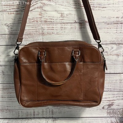 Ted Baker Brown Leather Messenger Bags Shoulder Strap Briefcase
