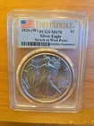 2026 (W) $1 American Silver Eagle 1 oz PCGS MS70 FS First Strike Flag Label 3c