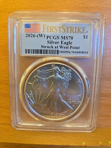 2026 (W) $1 American Silver Eagle 1 oz PCGS MS70 FS First Strike Flag Label 3c