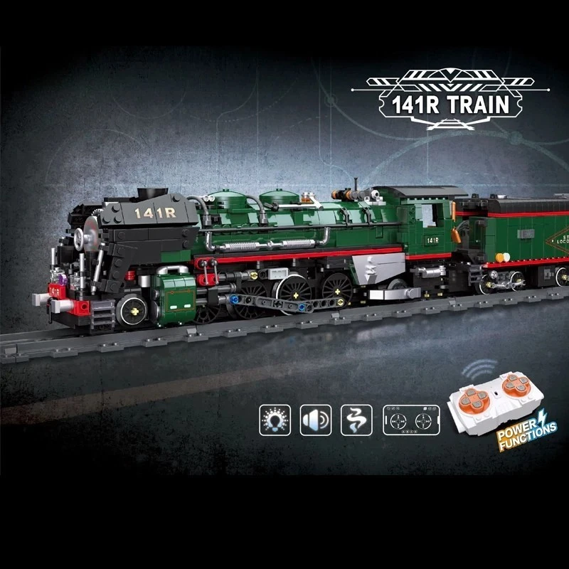 141R Steam Locomotive Train Motorized Technic Building Blocks Set 1782 pcs Gift - Image 2 of 4