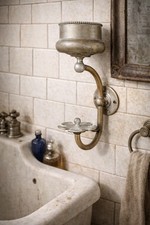 ANTIQUE VICTORIAN ERA BRASSCRAFTERS BATHROOM TOOTHBRUSH AND CUP HOLDER