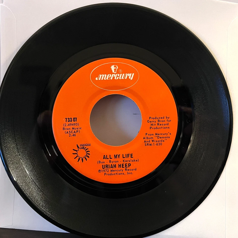 URIAH HEEP - Easy Livin / All My Life - 7" Vinyl Record 45RPM - EX Foto 2 de 2