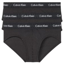 Calvin Klein Adult Mens 3 Pack Cotton Stretch Hip Briefs Black Size Medium