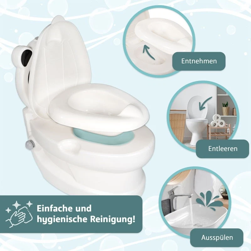 Töpfchen mit Spülgeräusch und verschiedenen Tiermotiven, Kindertoilette - Bild 4 von 4