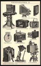 Druck anno 1896 - Photographie Fototechnik Kamera Theodolit Stereoskop Fotograf