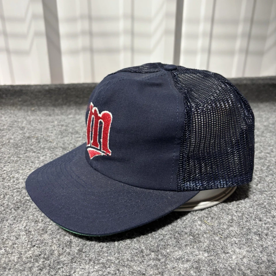 Vintage Minnesota Twins Snapback Hat Adult Mens Blue MLB Mesh Back - Image 4 of 4