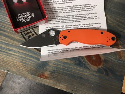 Spyderco Para 3 Orange G10 DLC CTS-XHP - Cutlery Shoppe Exclusive