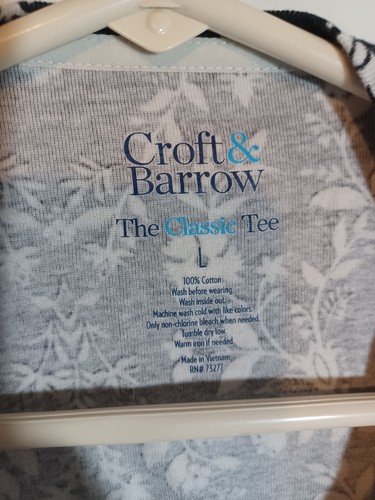 Croft & Barrow The Classic Tee Top Shirt Size L Long Sleeve Floral - Picture 6 of 7