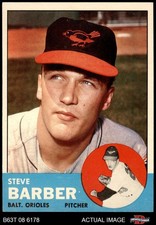1963 Topps #12 Steve Barber Orioles 7 - NM