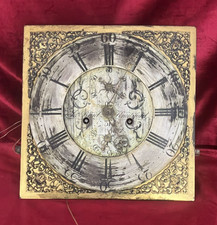 Brass Faced 8 Day Antique Grandfather Clock Dial & Movement