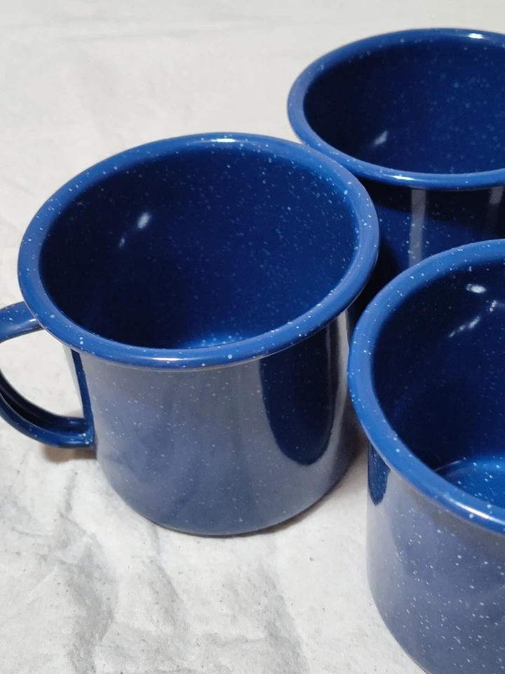 Juego de 4 tazas de café esmaltadas azules B1 Foto 4 de 4