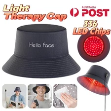 Infrared Light Therapy Bucket Hat 336 LED Red Fisherman Caps Hair Regrowth Care