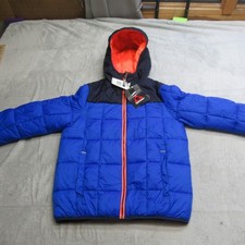 Gerry Jacket Boys Medium Blue Hooded Insulated Light Pack Torque Puffer NEW