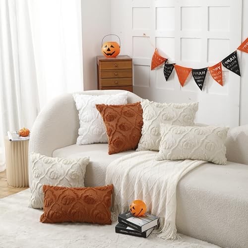 Halloween Herbst Überwurf Kissenbezüge 18x18 2er Set 18" x 18" (2er Pack) Creme - Bild 6 von 6