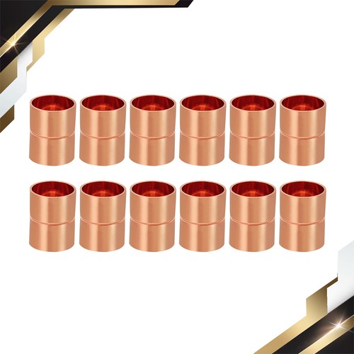 12 x 3/4" ID Copper Coupling Fitting Rolled Tube Stop Straight Welding Joint