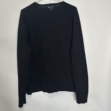 J Crew Mens Pullover Sweater Shirt Large Gray 100 Lambs Wool Crew Neck Stretch