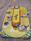 Vintage 1953 Wind Up Chein Playland Whip Toy Tested Works! Carnival Circus Tin