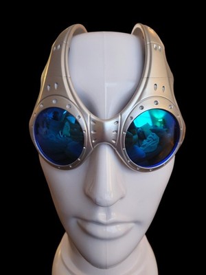Oakley Over The Top OTT Sunglasses Sliver Frame Blue Lenses 