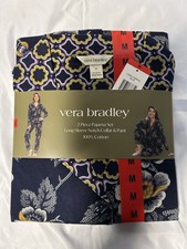 Vera Bradley Women  s 2- Piece Pajama Set Long Sleeve Top  Pants Medium