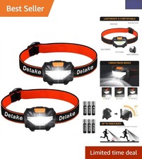 Kids Head Torch 2-Pack: Ultra Bright 140 Lumens LED, Waterproof & Lightweight