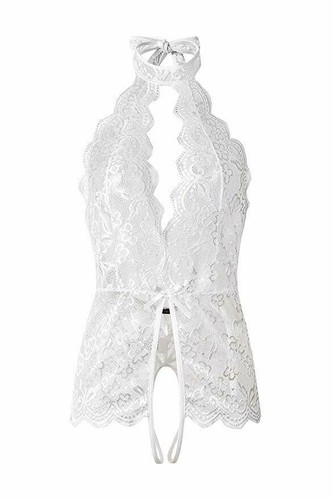 Women Sexy-Lingerie Halter Neck Lace Babydoll Sleepwear Nightwear Underwear US - Picture 10 of 26