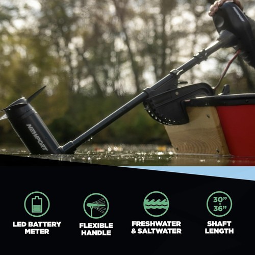Durable Fiberglass Trolling Motor: 36lb Thrust, 30" Shaft for Versatile Boating - Picture 11 of 12
