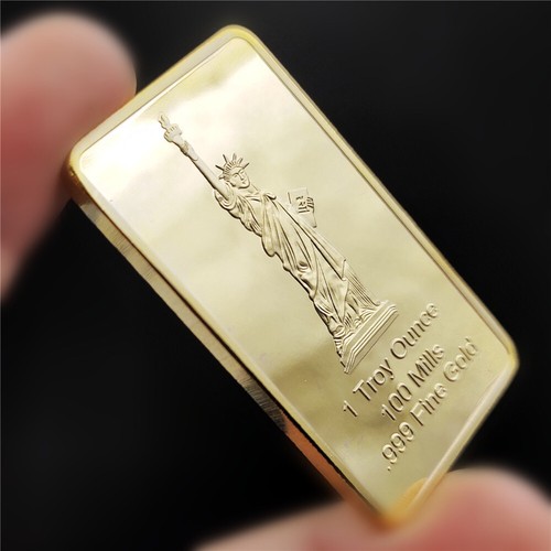 12pcs Liberty Goddess Painted Steel Core Gold Color Plated Square COIN - Picture 7 of 7