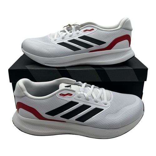 Adidas RunFalcon 5 Running Shoes Men's Size 10.5 WIDE White Black Scarlet IE0551