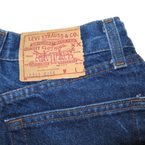 JEANS DE COLECCIÓN ORIGINALES LEVIS 505 RELAX FIT TALLA 12 W26 DE ALTO RASGO HECHOS EN EE. UU. - Imagen 6 de 8