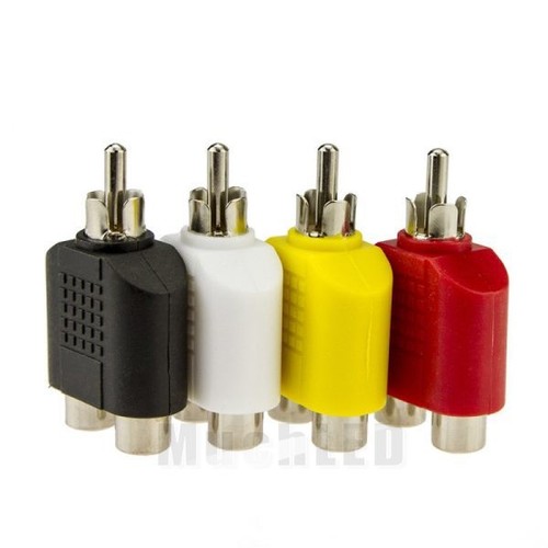 1-Male to 2-Female Cable Adapter RCA Y Splitter AV Audio Video Converter Plug - Picture 3 of 15