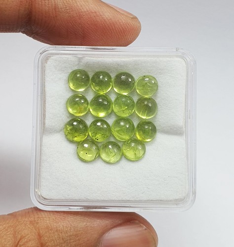 15 Pcs Natural AAA Green Round Peridot Cabochon Lot AAA Quality Loose Gems 5 MM - Picture 3 of 6