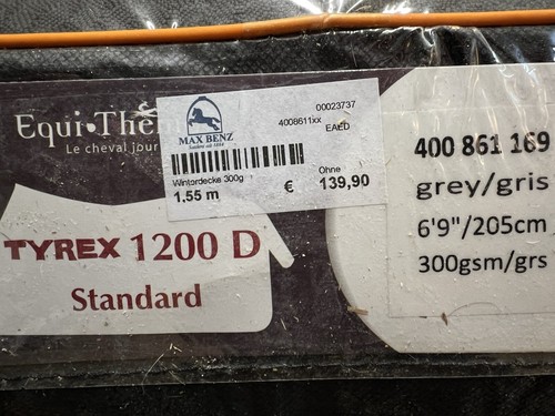 Regendecke Equi Theme Tyrex 1200D,Gr.155cm,300g - Bild 2 von 6