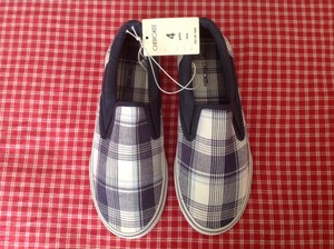 plaid canvas shoes