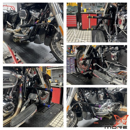 Highway Crash Bar Engine Guard Saddlebag Tip-Over Bar For Harley Touring 2014-25 - Bild 3 von 18