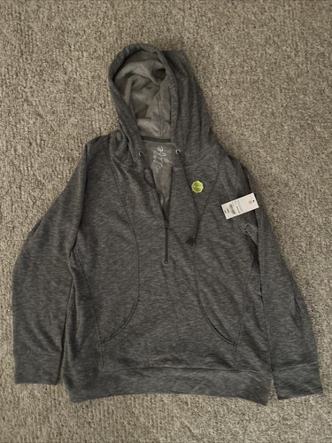 Sudadera con capucha Made For Life gris carbón media cremallera para mujer talla grande NUEVA - Imagen 1 de 5