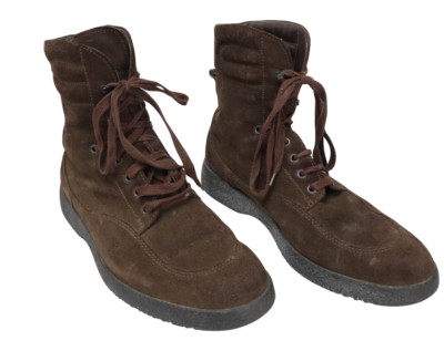 HOGAN Shoes Men's EU 43 Ankle Boots Laces Suede Look Brown