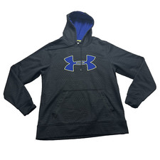 Under Armour Hoodie Men's M Black Big Logo Storm Fleece Sweatshirt Athletic