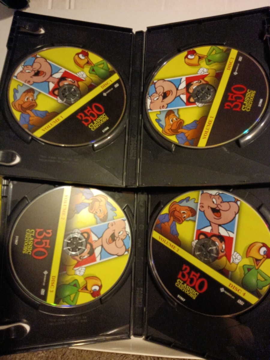 350 Classic Cartoons (DVD) 4 DVD set, like new, over 40