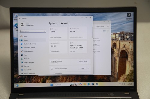 Lenovo Thinkpad T14s gen 3 Core i7-1260P 16GB 512GB SSD FHD+ Win11 In warranty - Picture 18 of 20