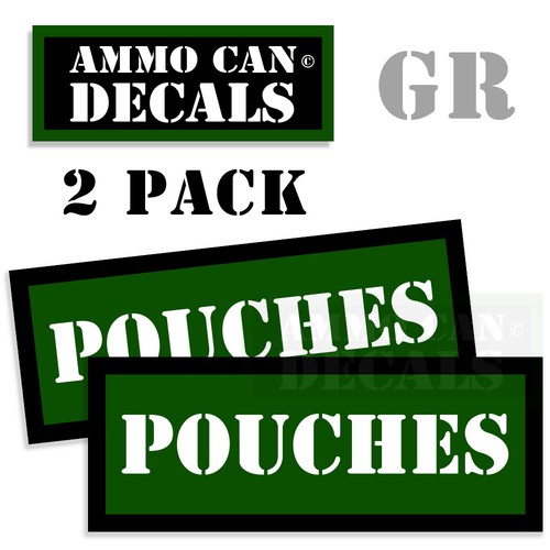 BEUTEL Munitionsdose GRÜN Etiketten Munitionskiste Aufkleber Abziehbilder 2er Pack 3"x1,15" - Bild 1 von 2