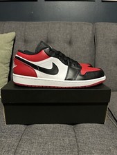 Nike Air Jordan 1 Low 'Bred Toe' Gym Red/White-Black 553558-612 Men's Size 10.5 