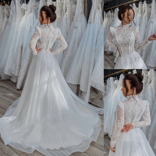 Elegant High Neckline Long Prom Dress,Muslim Dress,Maxi Dress cc1268