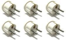 6PC American To European Plug Adapter Type E F USA To EU Round Pin Schuko Plug