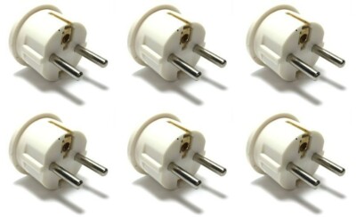 6PC American To European Plug Adapter Type E F USA To EU Round Pin Schuko Plug