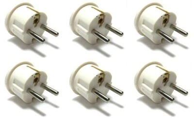 SEVEN STAR 6PC American To European Plug Adapter Type E F USA To EU Round Pin Schuko Plug