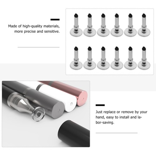 12 Pcs Touch Screen Pen Stylus Travel Tip Replacements Disc Tips - Zdjęcie 11 z 12