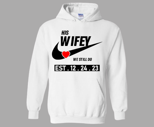 Hubby und Ehefrau Paar Kapuzenpullover, passende Jubiläums-Kapuzenpullover, Valentinstag - Bild 3 von 4