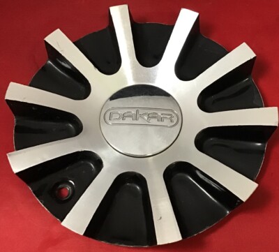 USED DAKAR 11432085F-1 CUSTOM BLACK MACHINED WHEEL RIM CHROME CENTER CAP 4128