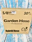 Garden Hose 5/8" x 50Ft, 3/4" Solid Brass Fittings Heavy Duty Water Hose Non-Kin
